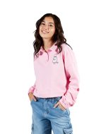 Strawberry Cat Cropped Polo Sweatshirt