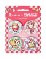 tokidoki x Hello Kitty and Friends Fast Food Collection 4 Button Set