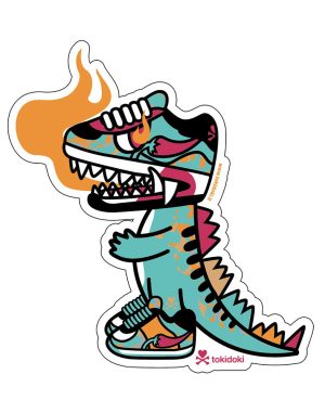 Teal King Kix Die Cut Sticker